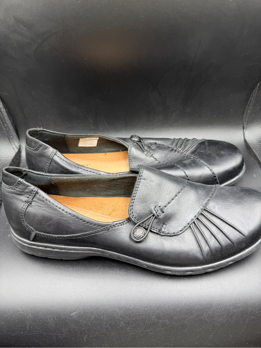 Women's Black Slip-On Comfort Loafers